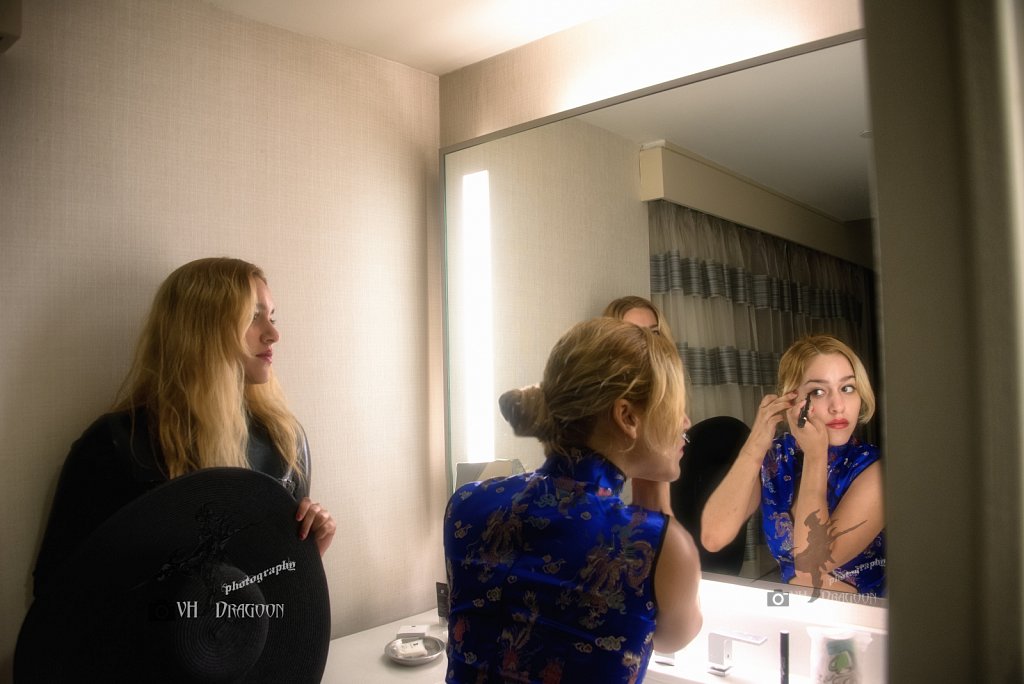 Prepping for photoshoot